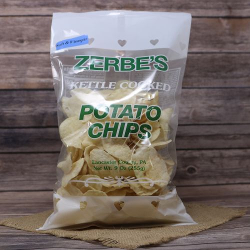 Bag of Zerbe's Salt & Vinegar Chips