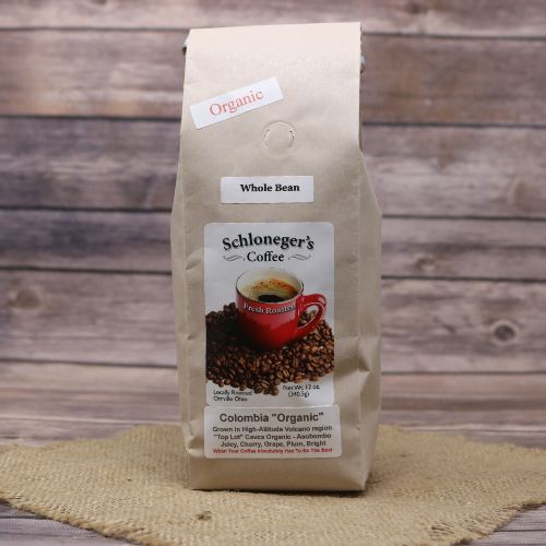 Bag of Whole Bean Columbian Organic Coffee
