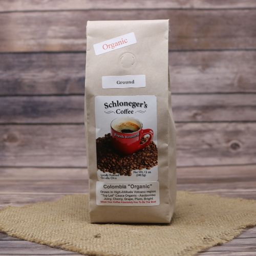 Bag of Ground Columbian Organic Coffee