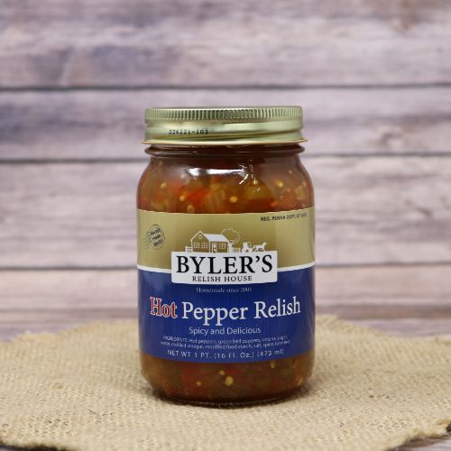 Jar of Byler’s Hot Pepper Relish,