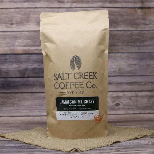 Brown bag of Decaf Jamaican, Salt Creek Coffee
