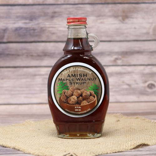 8 ounce bottle of Black Walnut Maple Syrup