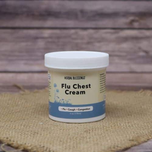 Small container of flue chest cream