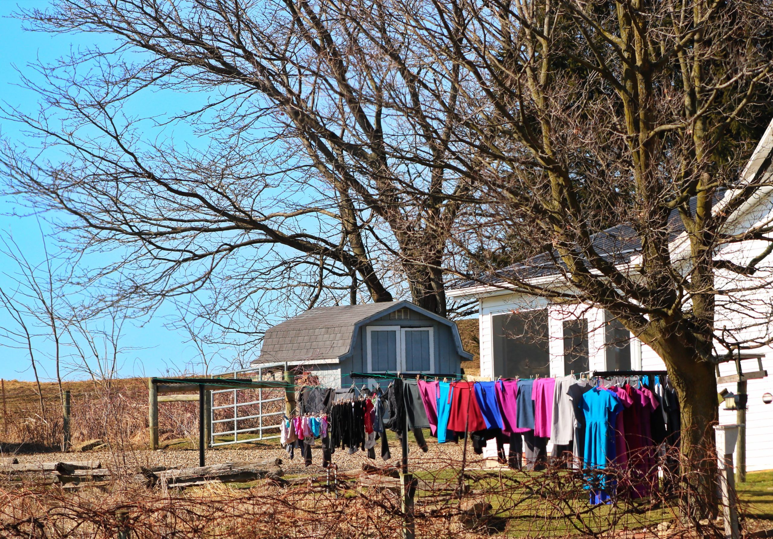 Laundry Hanging Outside in Amish Country