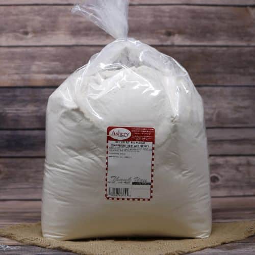 clear plastic bag of flour